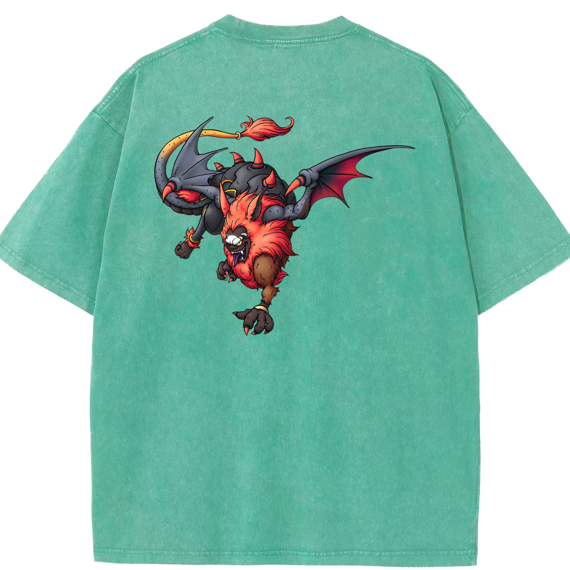 （画像用） ドラゴンクエスト Doragon Kuesuto Dragon Quest 綿100% ヴィンテージ風 半袖Tシャツ（背面プリント）